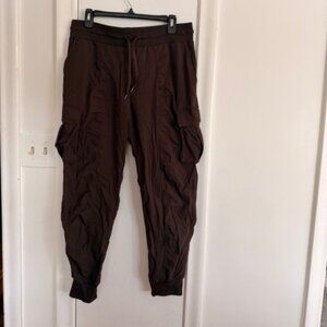 CRZ YOGA Cargo Joggers — Chocolate Brown (Size XL)